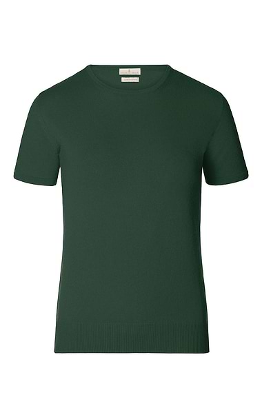 Ladies Cashmere 2-Ply Short Sleeve Crew Neck
