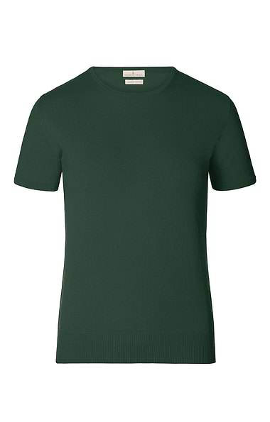 Ladies Cashmere 2-Ply Short Sleeve Crew Neck