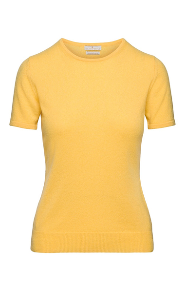 Ladies Cashmere 2-Ply Short Sleeve Crew Neck