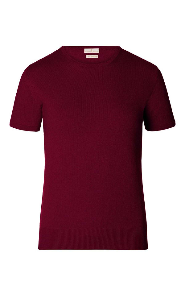 Ladies Cashmere 2-Ply Short Sleeve Crew Neck