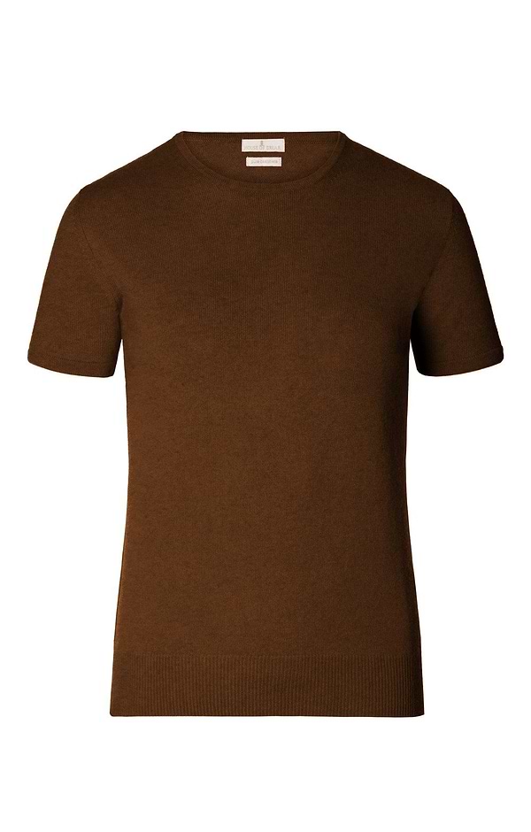 Ladies Cashmere 2-Ply Short Sleeve Crew Neck