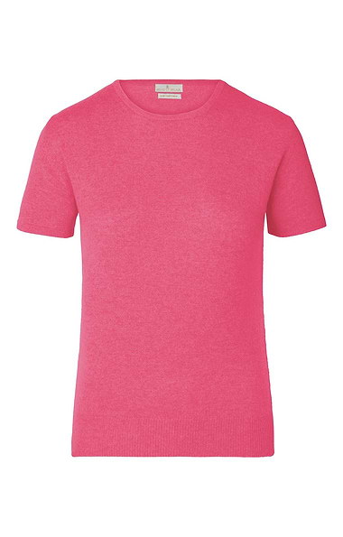 Ladies Cashmere 2-Ply Short Sleeve Crew Neck