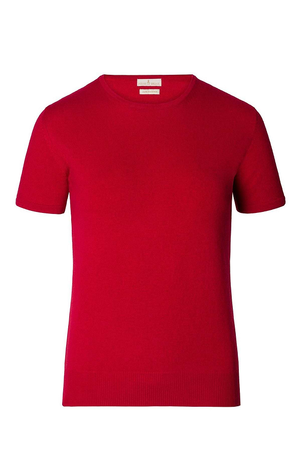 Ladies Cashmere 2-Ply Short Sleeve Crew Neck