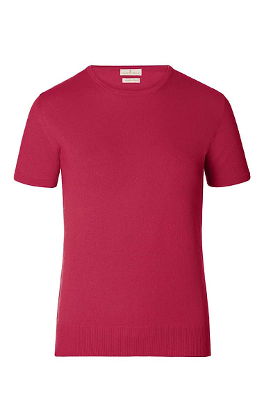 Ladies Cashmere 2-Ply Short Sleeve Crew Neck