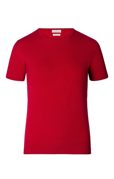 Ladies Cashmere 2-Ply Short Sleeve Crew Neck