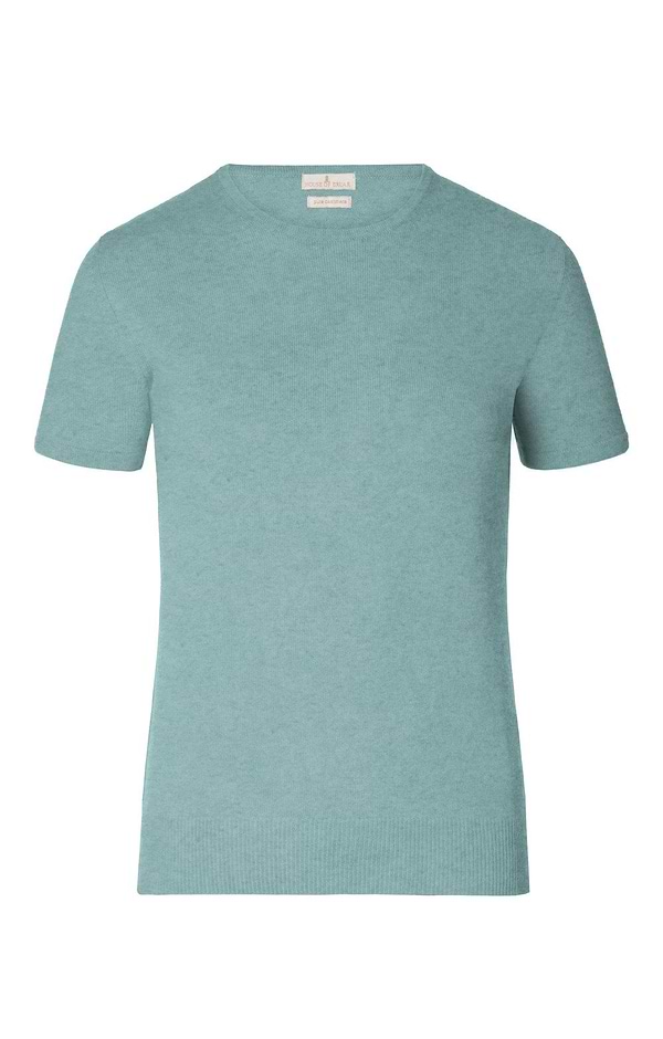 Ladies Cashmere 2-Ply Short Sleeve Crew Neck