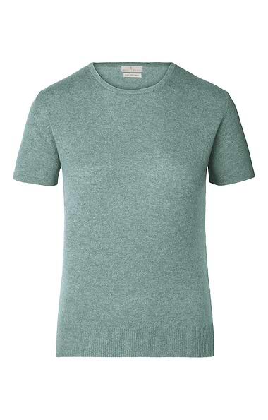 Ladies Cashmere 2-Ply Short Sleeve Crew Neck