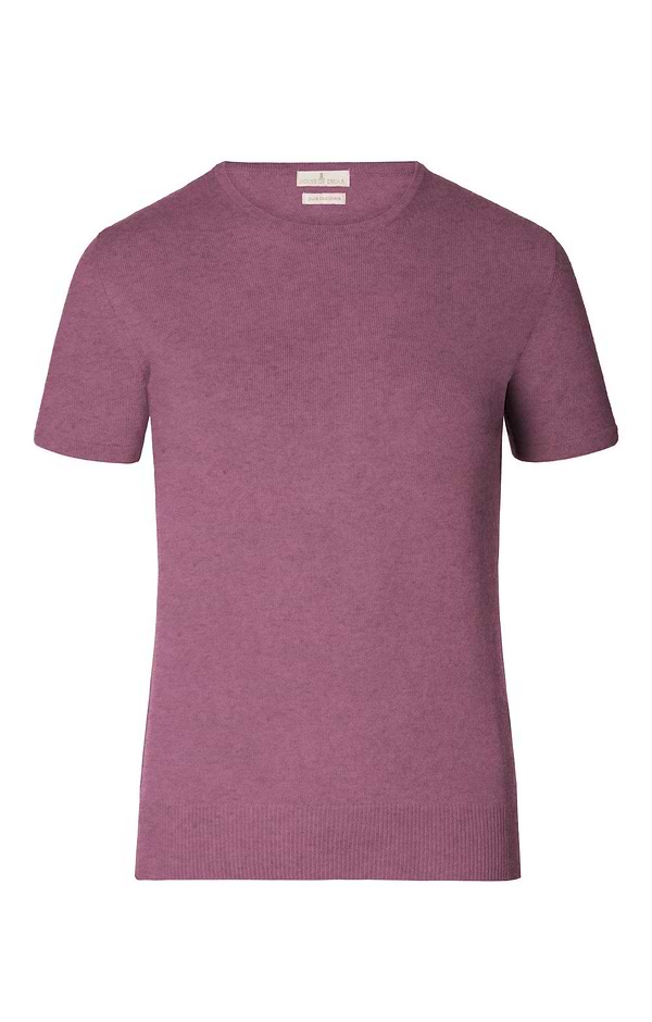 Ladies Cashmere 2-Ply Short Sleeve Crew Neck