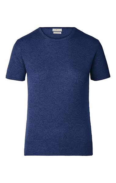 Ladies Cashmere 2-Ply Short Sleeve Crew Neck