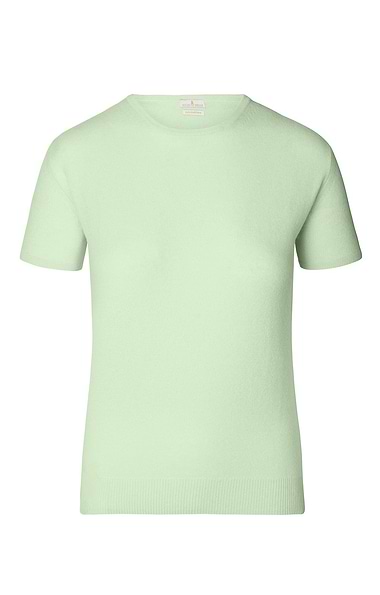 Ladies Cashmere 2-Ply Short Sleeve Crew Neck
