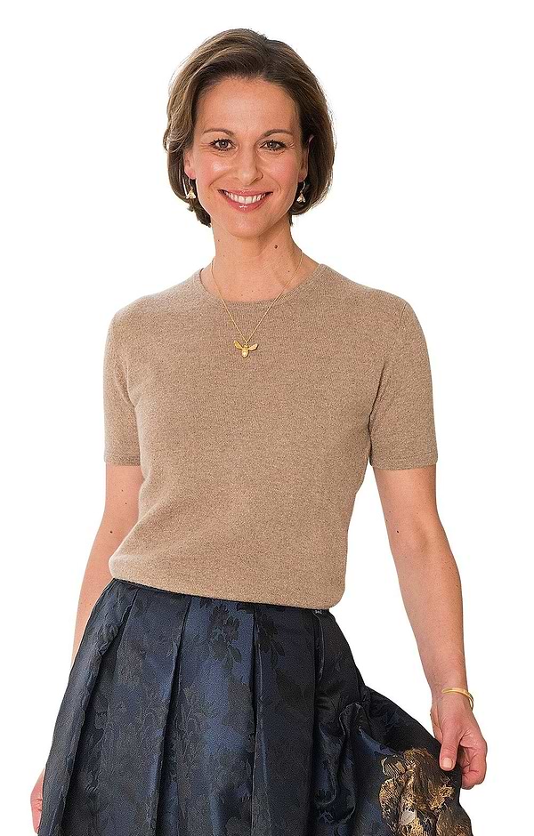 Ladies Cashmere 2-Ply Short Sleeve Crew Neck