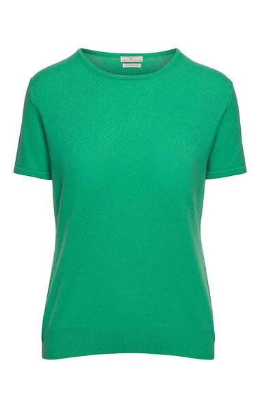 Ladies Cashmere 2-Ply Short Sleeve Crew Neck