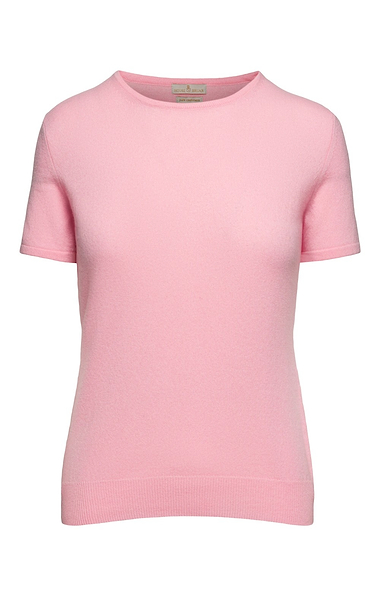 Ladies Cashmere 2-Ply Short Sleeve Crew Neck