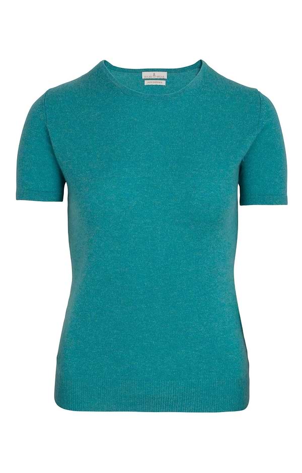 Ladies Cashmere 2-Ply Short Sleeve Crew Neck