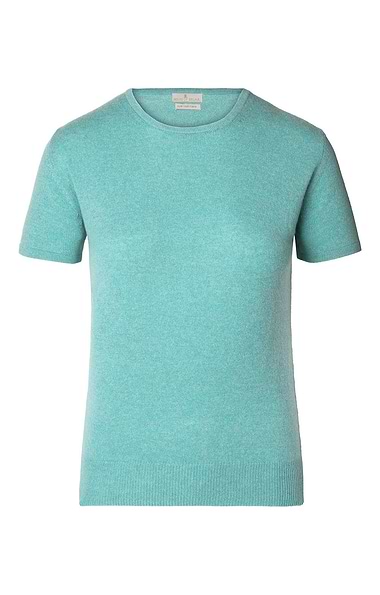 Ladies Cashmere 2-Ply Short Sleeve Crew Neck