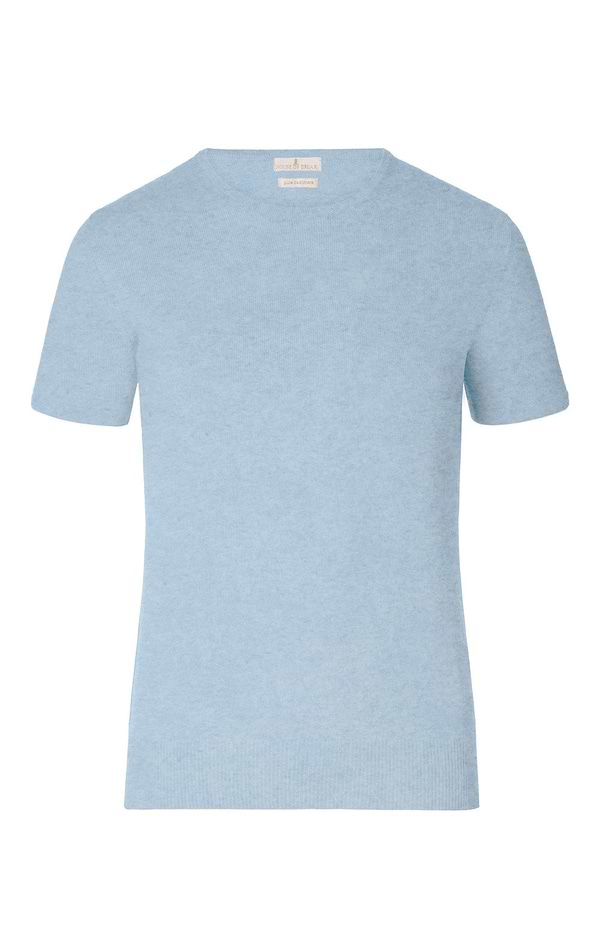 Ladies Cashmere 2-Ply Short Sleeve Crew Neck