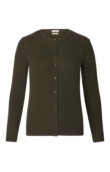 Ladies Cashmere 2-Ply Crew Cardigan