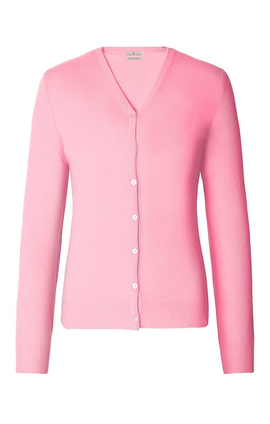 Ladies Cashmere 2-Ply V-Neck Cardigan