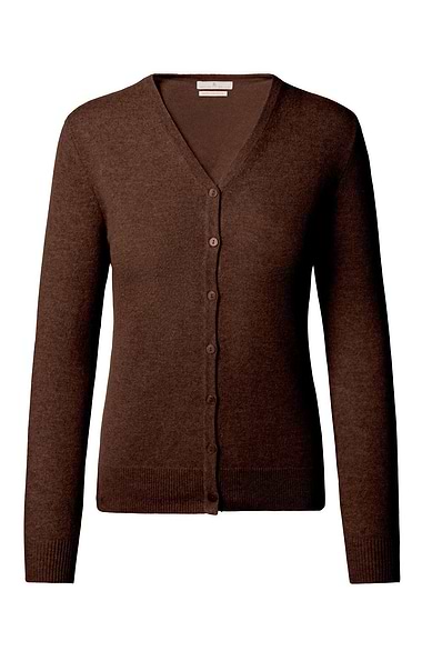 Ladies Cashmere 2-Ply V-Neck Cardigan