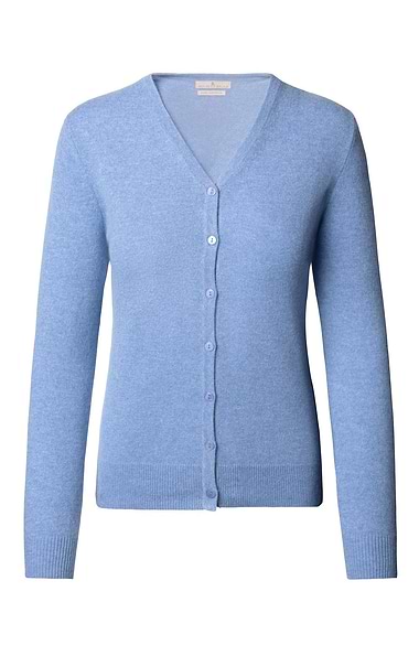 Ladies Cashmere 2-Ply V-Neck Cardigan