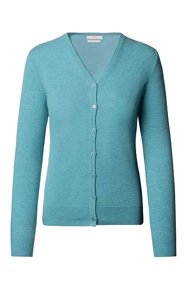 Ladies Cashmere 2-Ply V-Neck Cardigan