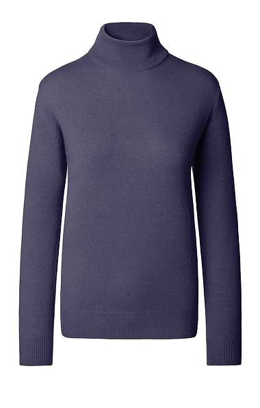 Ladies Cashmere 2-Ply Roll Neck Jumper
