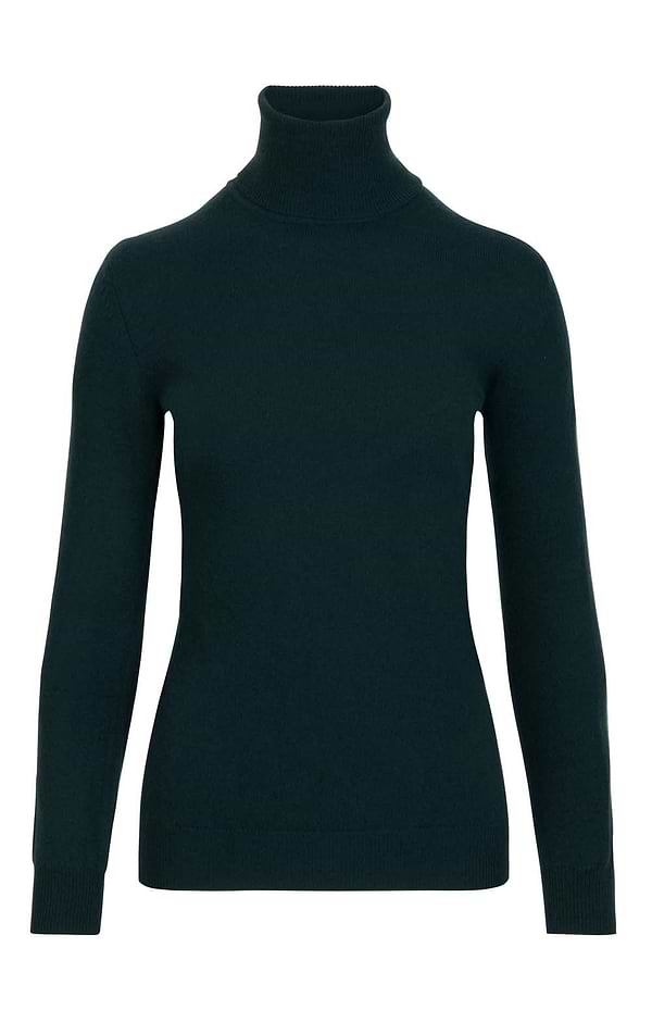Ladies Cashmere 2-Ply Roll Neck Jumper