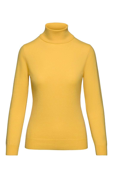 Ladies Cashmere 2-Ply Roll Neck Jumper