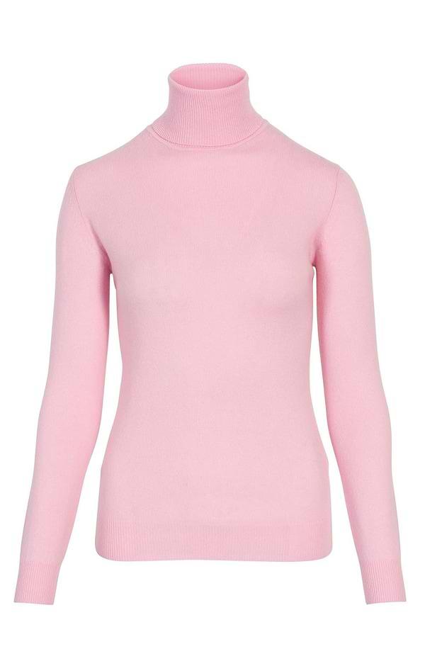 Ladies Cashmere 2-Ply Roll Neck Jumper