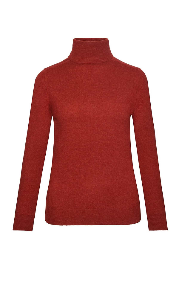 Ladies Cashmere 2-Ply Roll Neck Jumper