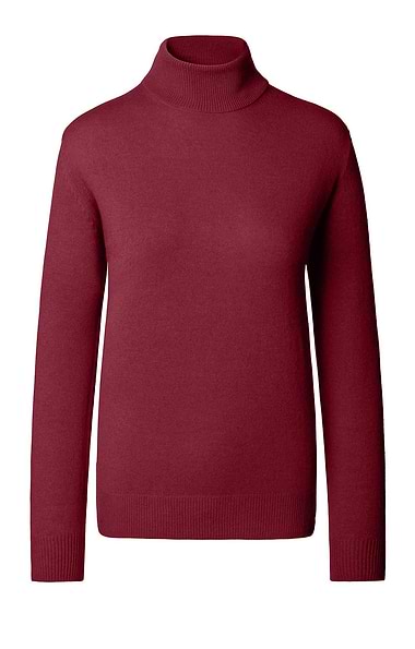 Ladies Cashmere 2-Ply Roll Neck Jumper