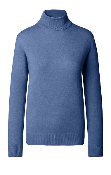Ladies Cashmere 2-Ply Roll Neck Jumper