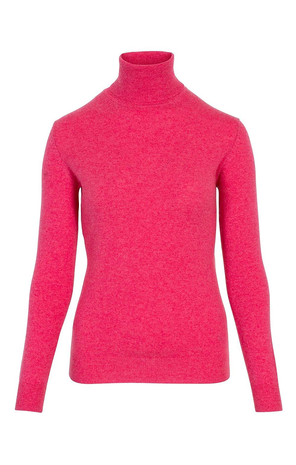 Ladies Cashmere 2-Ply Roll Neck Jumper