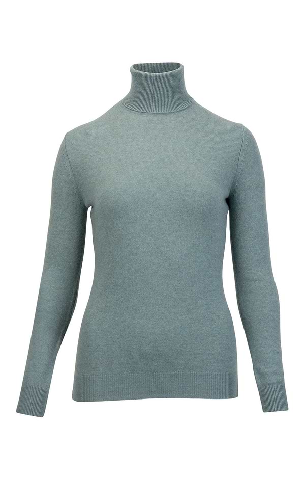 Ladies Cashmere 2-Ply Roll Neck Jumper