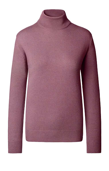 Ladies Cashmere 2-Ply Roll Neck Jumper