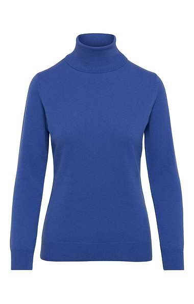 Ladies Cashmere 2-Ply Roll Neck Jumper
