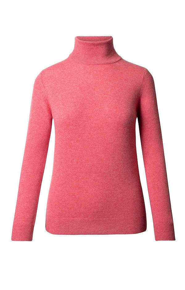 Ladies Cashmere 2-Ply Roll Neck Jumper