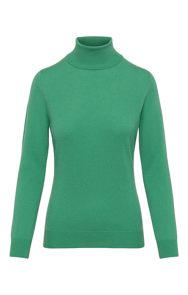 Ladies Cashmere 2-Ply Roll Neck Jumper