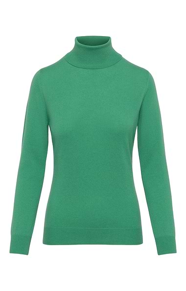 Ladies Cashmere 2-Ply Roll Neck Jumper