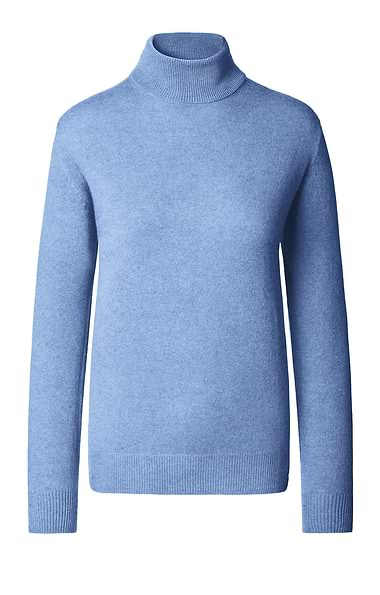 Ladies Cashmere 2-Ply Roll Neck Jumper