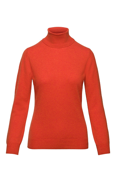 Ladies Cashmere 2-Ply Roll Neck Jumper