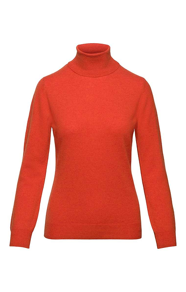 Ladies Cashmere 2-Ply Roll Neck Jumper
