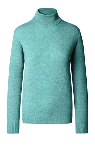 Ladies Cashmere 2-Ply Roll Neck Jumper