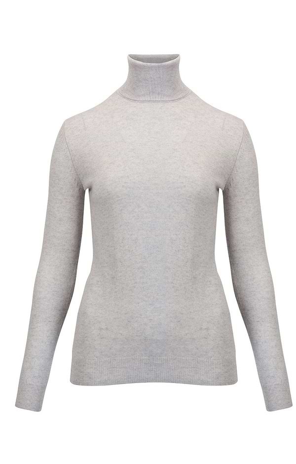 Ladies Cashmere 2-Ply Roll Neck Jumper