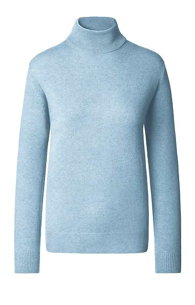 Ladies Cashmere 2-Ply Roll Neck Jumper