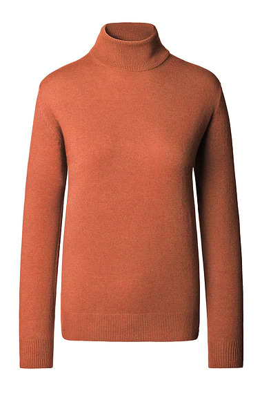 Ladies Cashmere 2-Ply Roll Neck Jumper