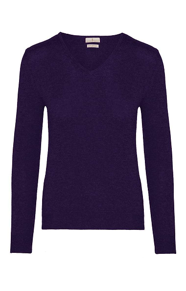 Ladies Cashmere 2-Ply V Neck