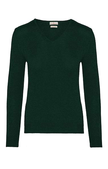 Ladies Cashmere 2-Ply V Neck
