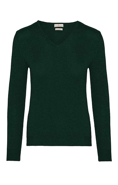 Ladies Cashmere 2-Ply V Neck