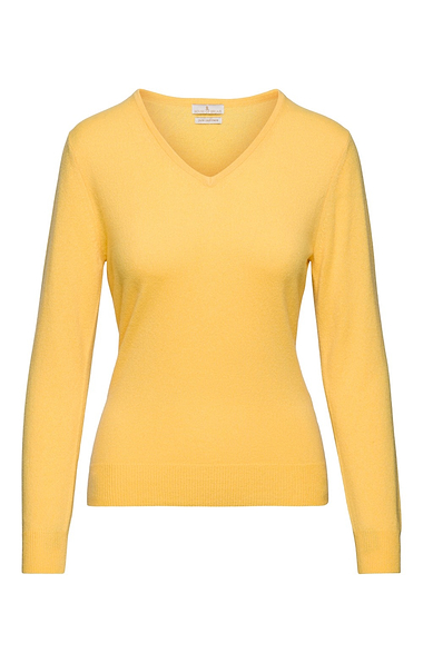 Ladies Cashmere 2-Ply V Neck